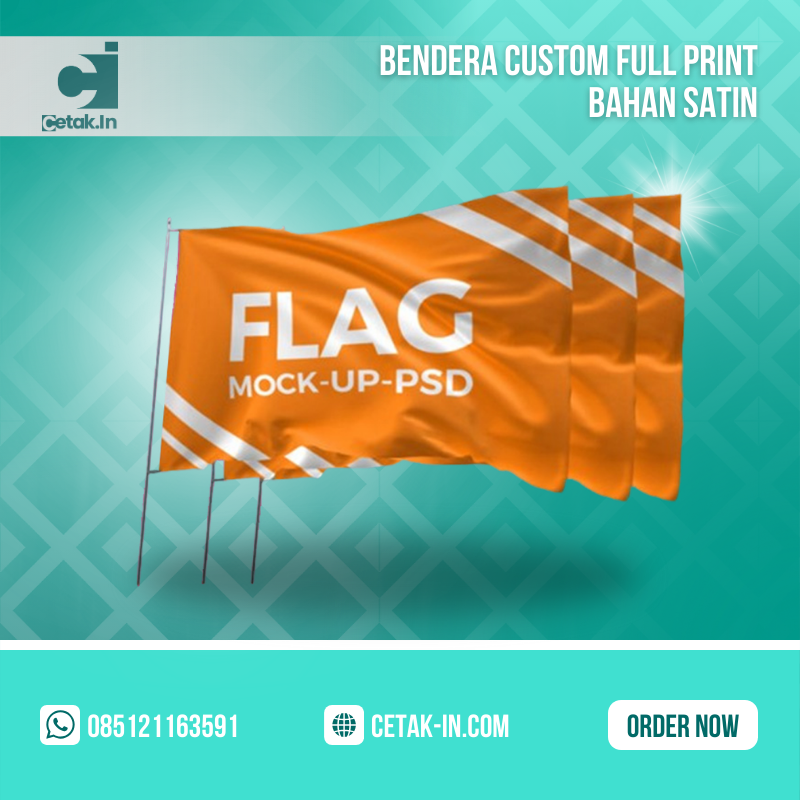 Bendera Custom Full Print Bahan Satin